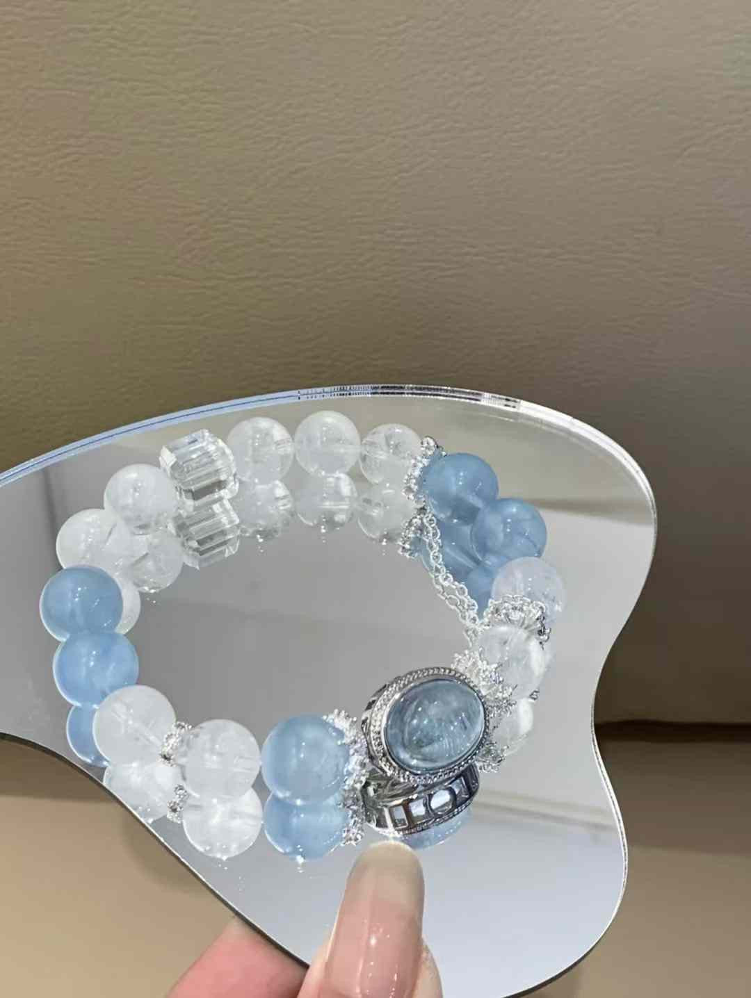 Aquamarine White Ghost Bracelet