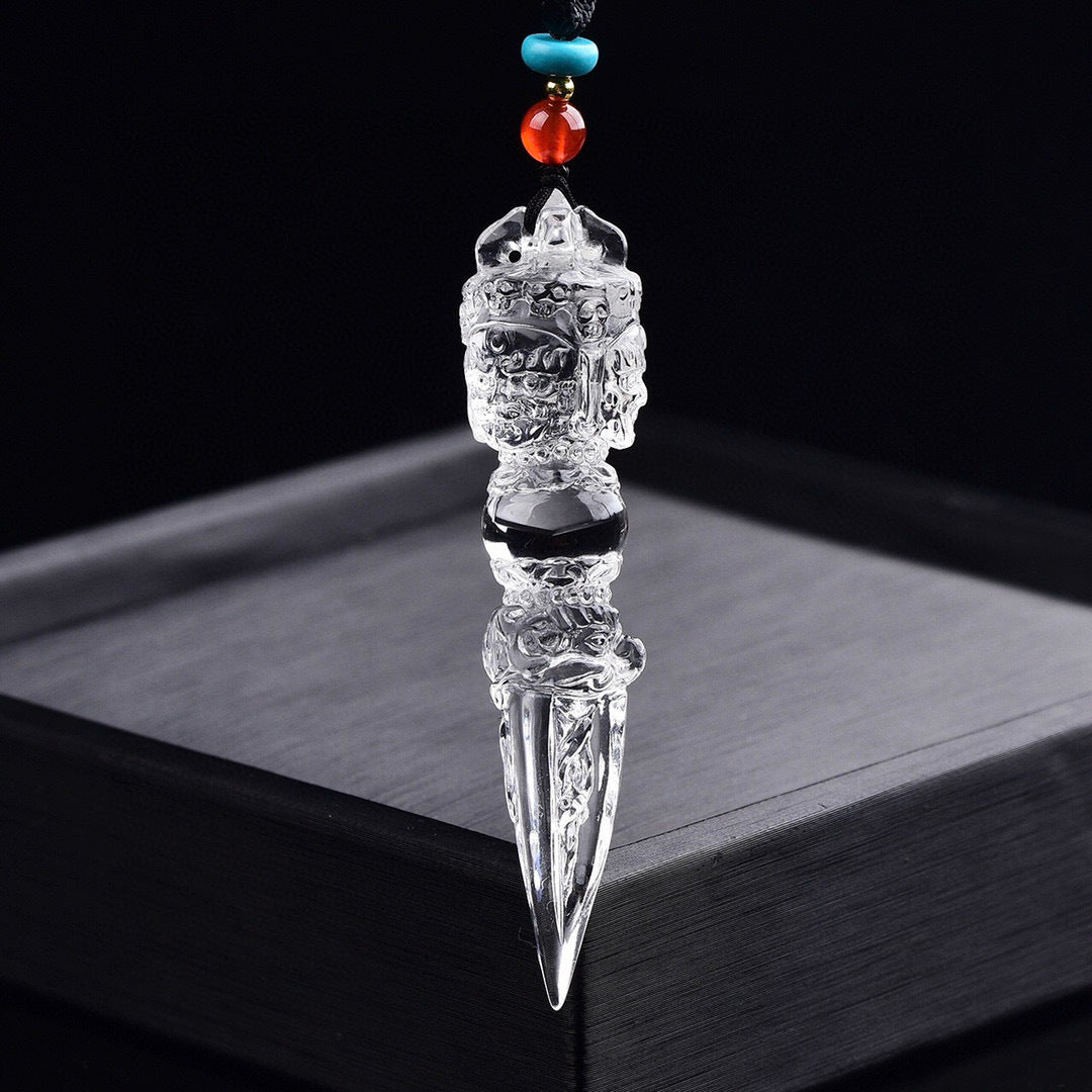 Natural white crystal King Kong magic pestle pendant white crystal