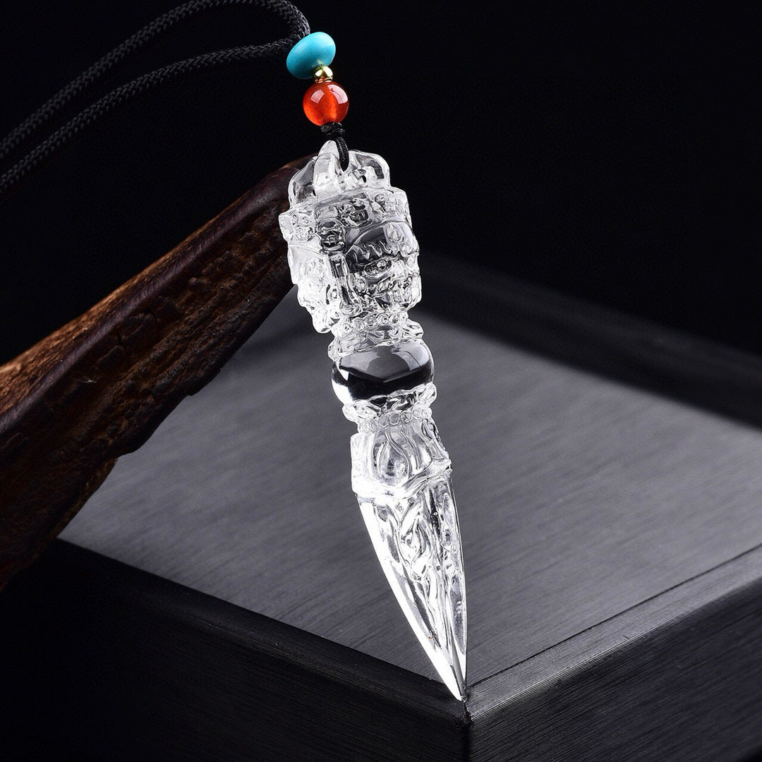 Natural white crystal King Kong magic pestle pendant white crystal