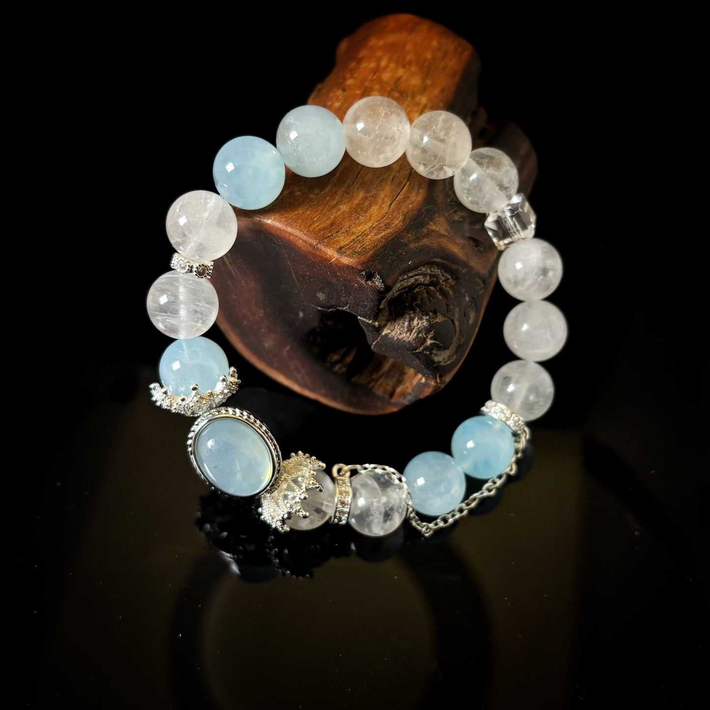 Aquamarine White Ghost Bracelet